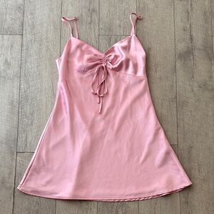 Elegant Pink Satin Slip Dress